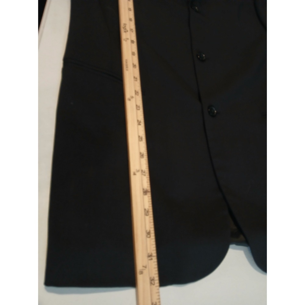 Made in Italy Black 100% Wool 3-Button Longline Blazer Jacket Size 40/33 - Picture 7 of 12
